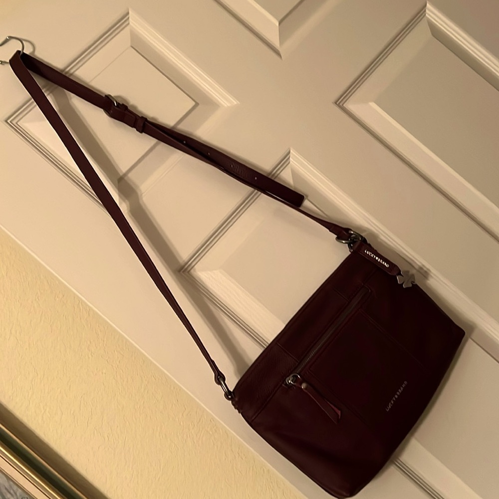 Lucky Brand burgundy leather crossbody